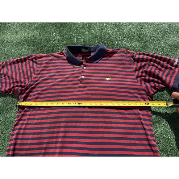 Masters Collection Mens Size XL Golf Polo Red/Navy Stripe Shirt - Picture 7 of 9